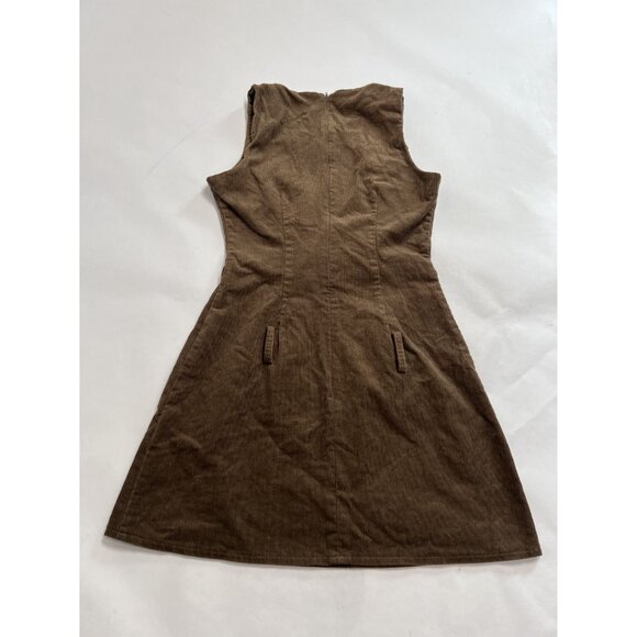 Motel Rocks Dilshan Mini Dress In Babycord Brown - Picture 4 of 5